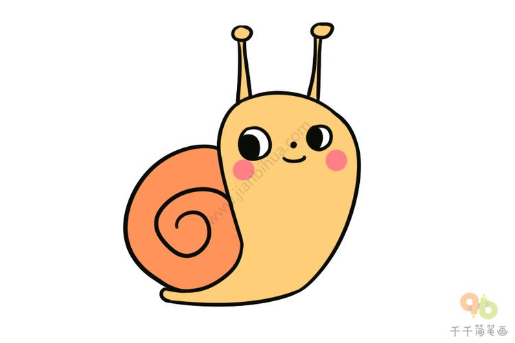 蜗牛图片卡通可爱简笔画