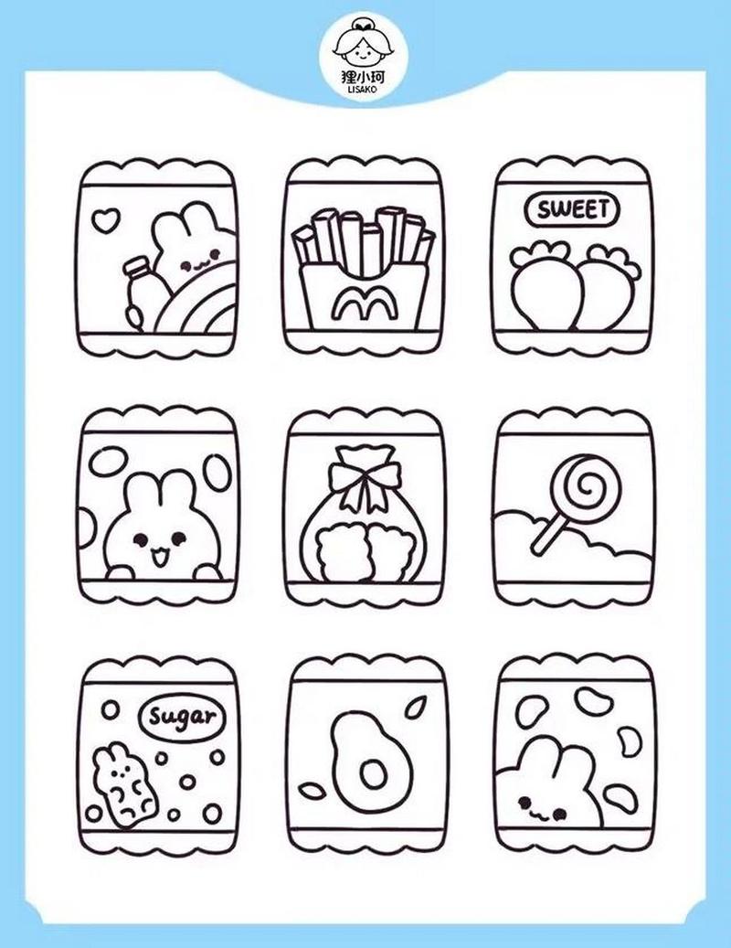 可可爱爱的小零食简笔画 一组图兔寻可爱小零食简笔画教程 超级简单