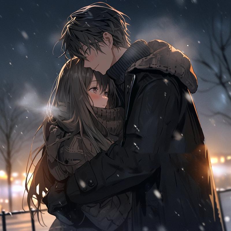 情侣头像‖再见面时我们拥抱吧在冬天在下雪