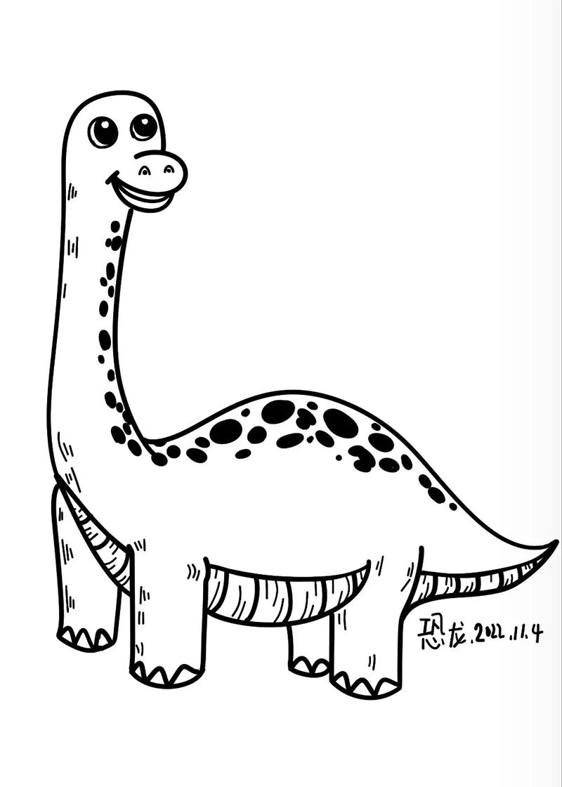 简笔画——《恐龙》#创作灵感 长颈龙得简笔画步骤图,跟着一起 - 抖音