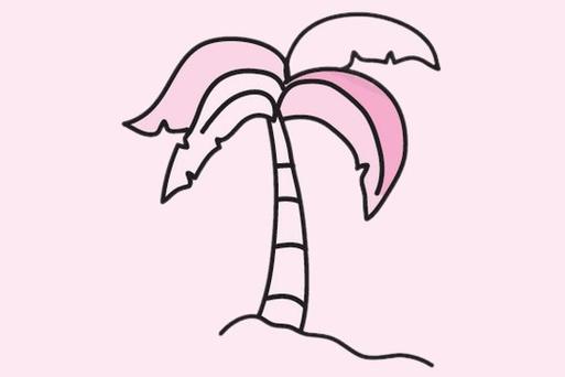 可爱椰子树的简笔画