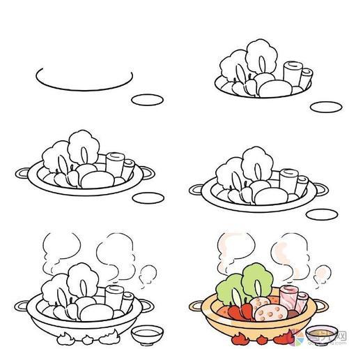 中国美食简笔画图片大全简单