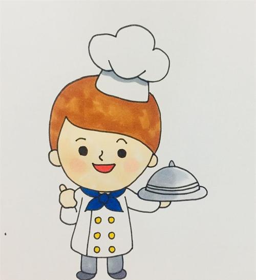 厨师简笔画可爱画法