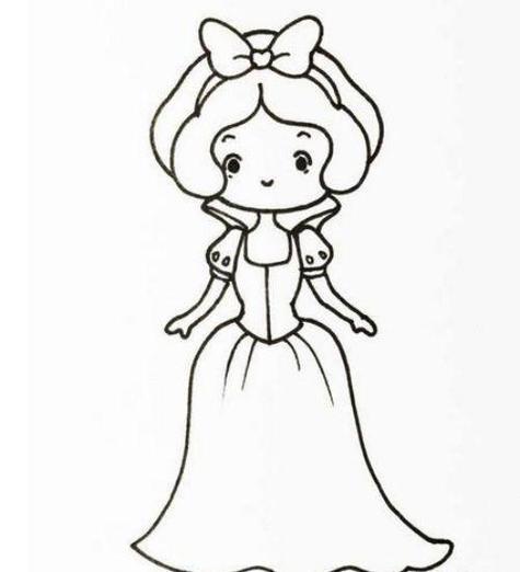 可爱卡通白雪公主简笔画画法带步骤 简单漂亮白雪公主简笔画怎么画