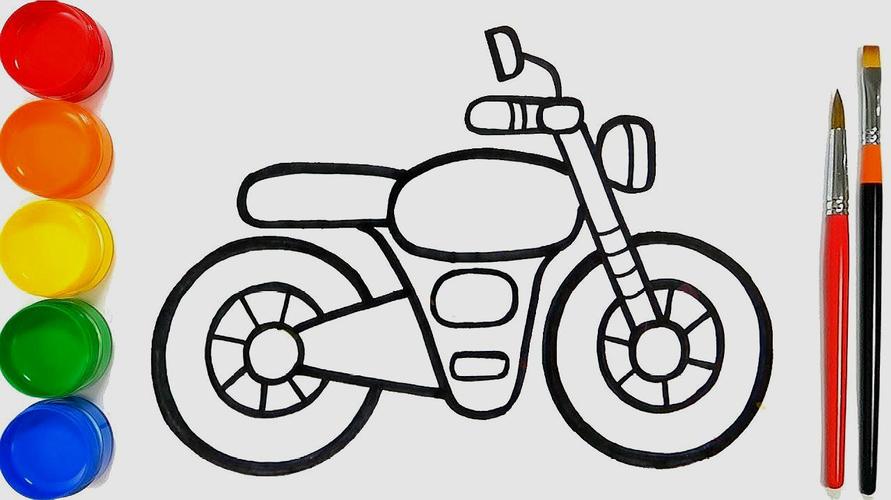 摩托简笔画 摩托车