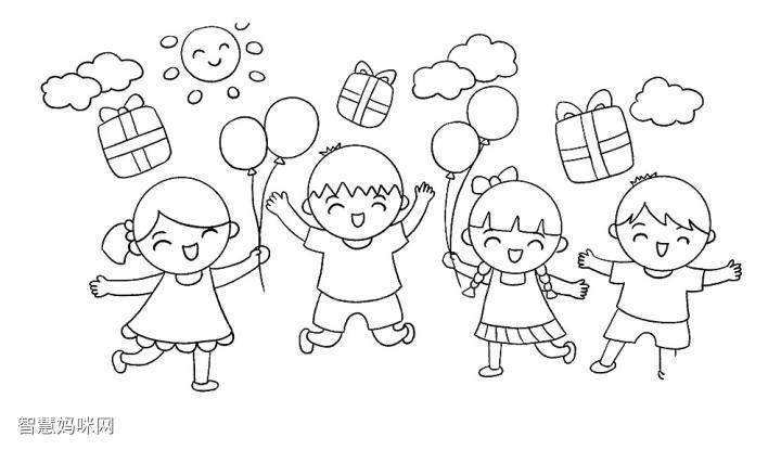 简笔画图片世界小朋友六一快乐庆祝六一儿童节简笔画幼儿园小朋友简笔