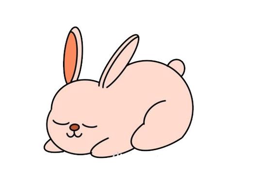 大树下睡觉的小兔子简笔画