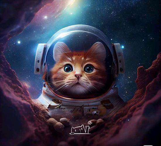 宇航员猫咪情侣头像