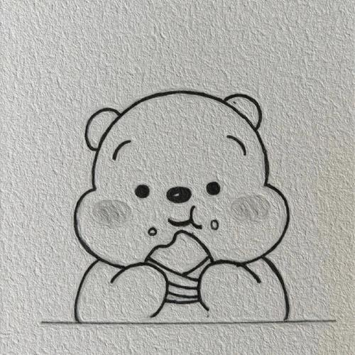 小熊头像卡通可爱 简笔画