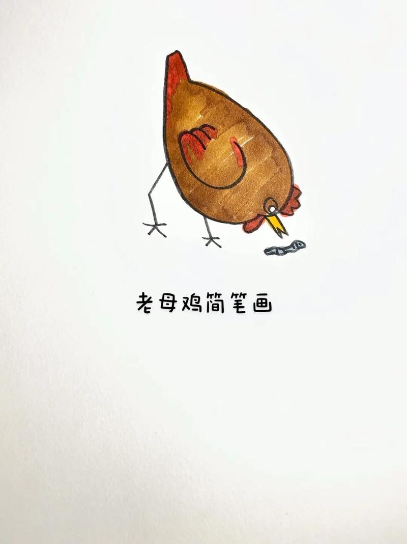 教女儿画画系列二老母鸡简笔画
