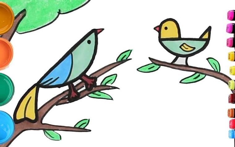 小鸟和树简笔画简单又漂亮