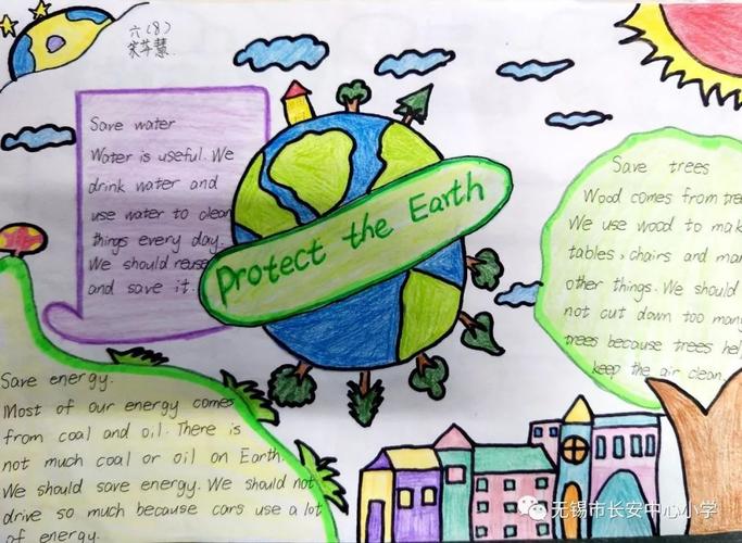 学生作业|《protect the earth》英语小报_地球