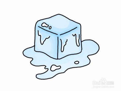 如何画一个正在融化的冰块