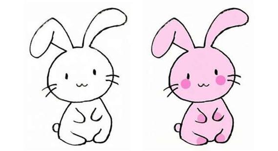 画兔子涂颜色简笔画