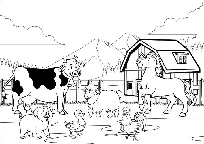 农场背景卡通