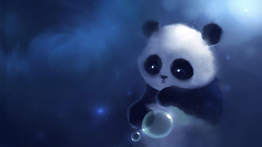 可爱熊猫绘画壁纸