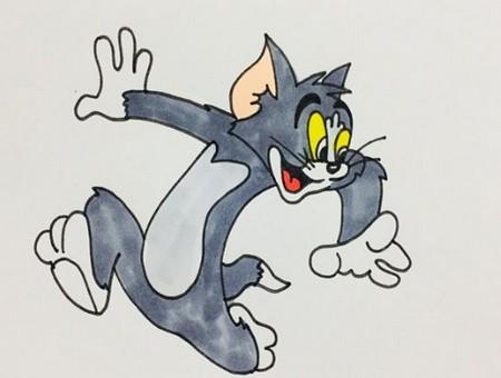 猫和老鼠里的汤姆猫的简笔画就画好了