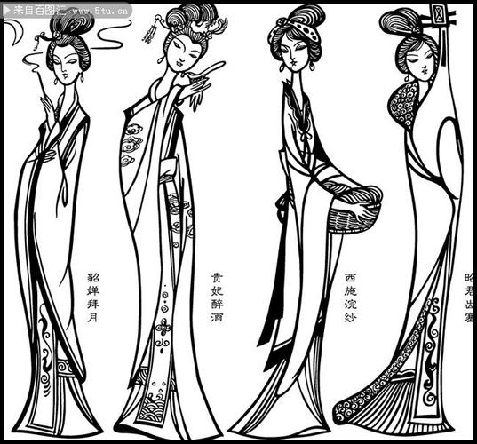 古代四大美女线描图