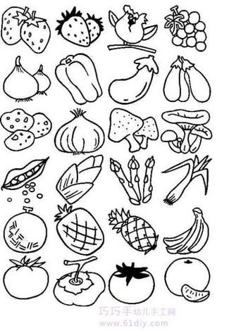 儿童画画教程蔬菜和水果简笔画