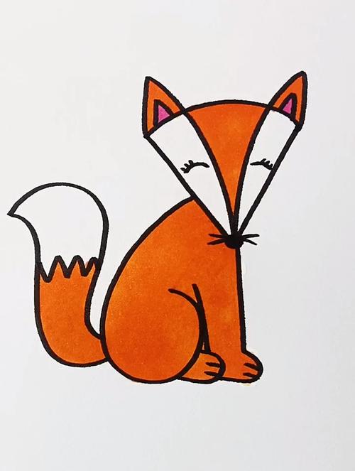 用一个v一个6画一只可爱的小狐狸,儿童简笔画,简笔画教程-度小视