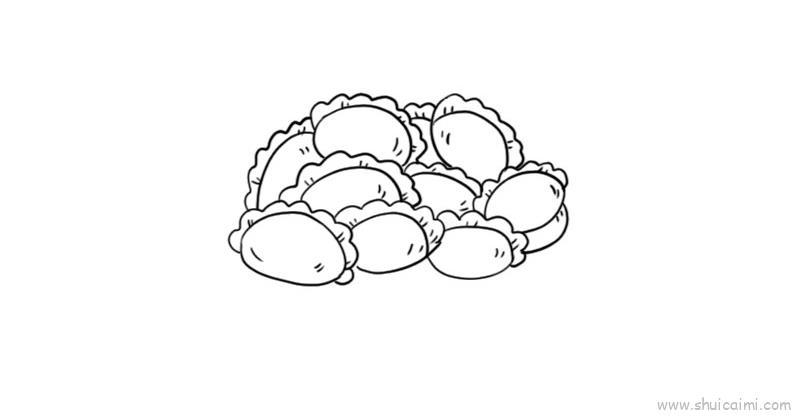 一个饺子的画法简笔画