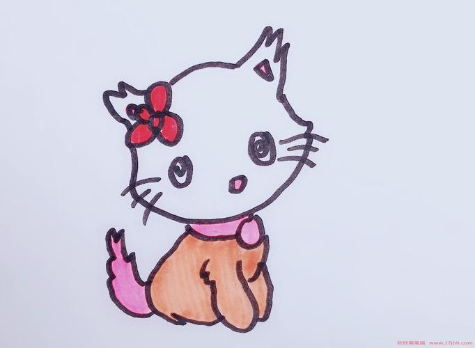 可爱的小猫简笔画大全带颜色
