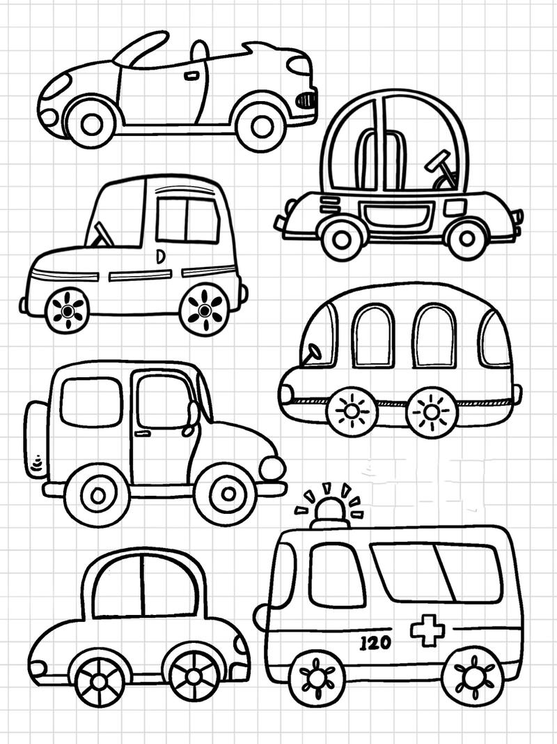 简笔画|简单可爱的汽车卡通儿童创意绘画 临网图 熬过人生的最低处 你