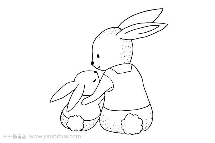 兔子妈妈和兔子宝宝简笔画