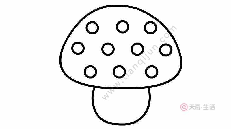 幼儿园蘑菇简笔画步骤