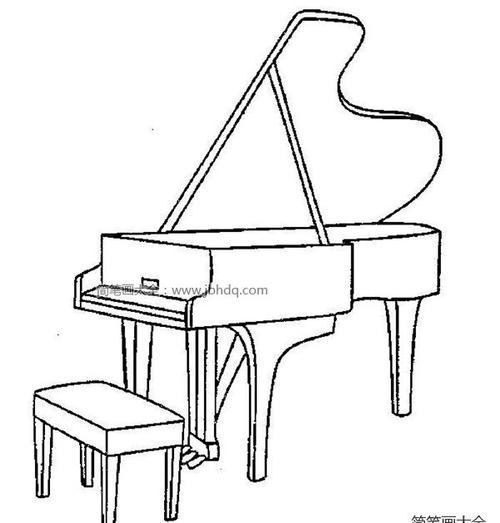 钢琴简笔画图片黑白正面