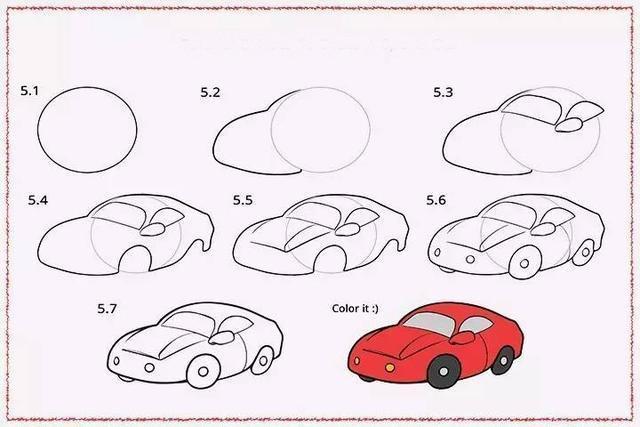 8种小汽车简笔画步骤图-斯博鲁儿童画