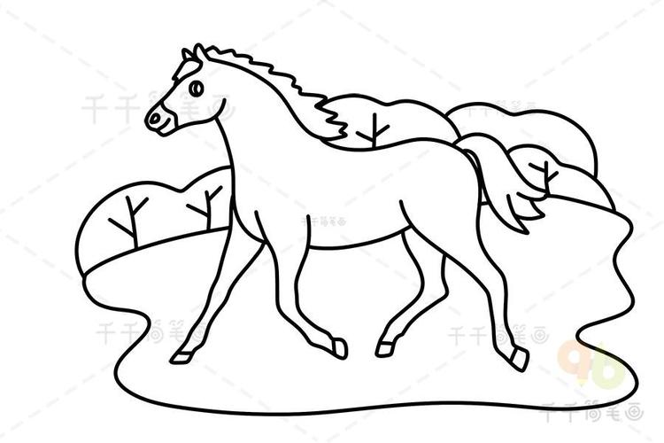 中国的马的简笔画图片大全