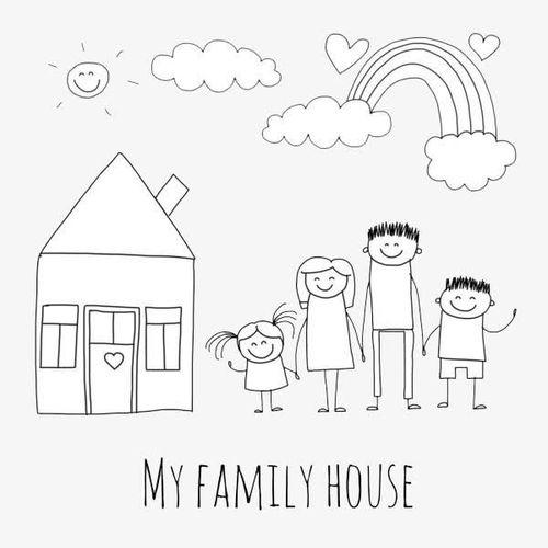 教孩子辨识不同人物特征幸福家庭简笔画 快乐的一家人