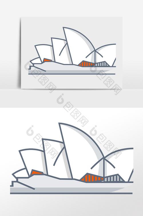 建筑标志悉尼歌剧院插画图片