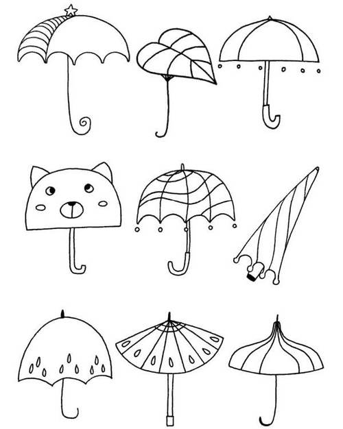 雨伞画法简笔画图片