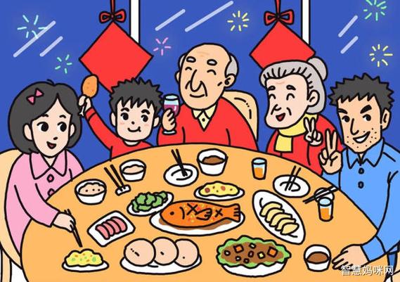 中秋节的饭菜简笔画 图文