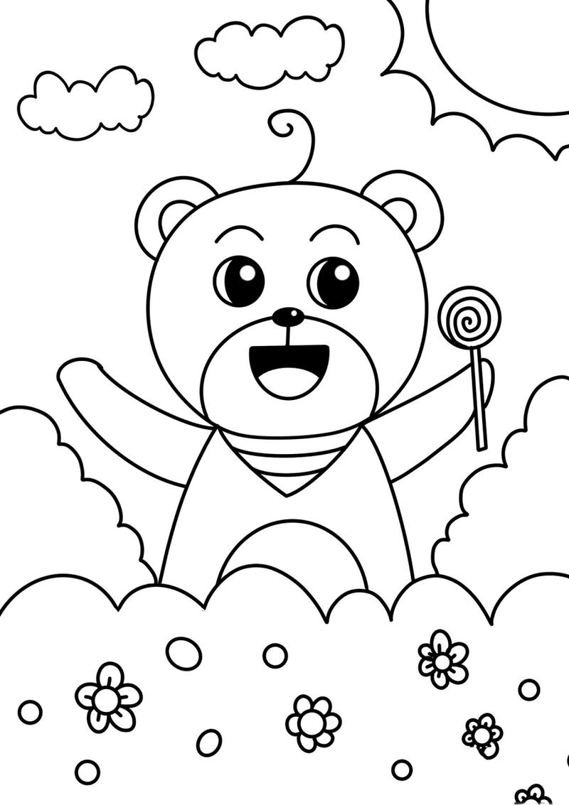 小熊93 可爱的小熊 简笔画 创意画 儿童画 有线稿哦 适合小朋友们