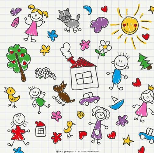 手绘风格儿童简笔画 宝宝 宝贝 婴儿 儿童 孩子 幼儿园 小学生 中学生