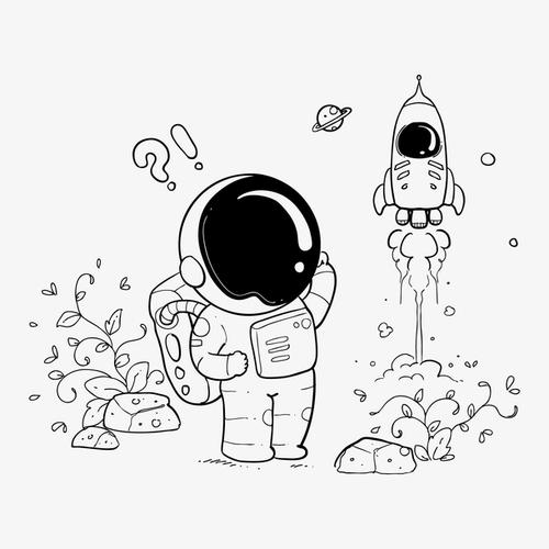 宇航员太空舱简笔画