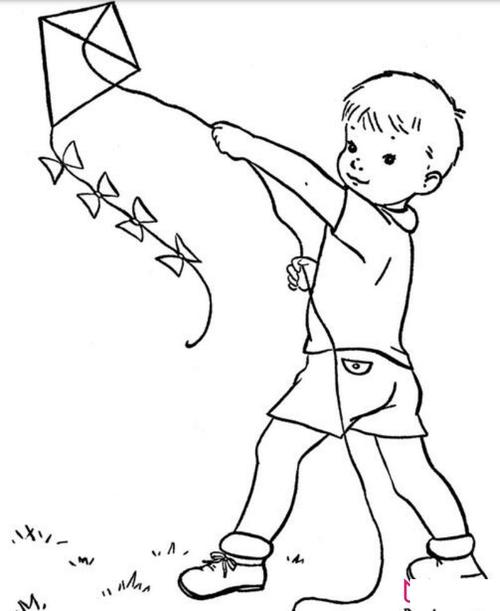 放风筝的小孩简笔画教程