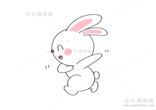 小兔子赛跑简笔画
