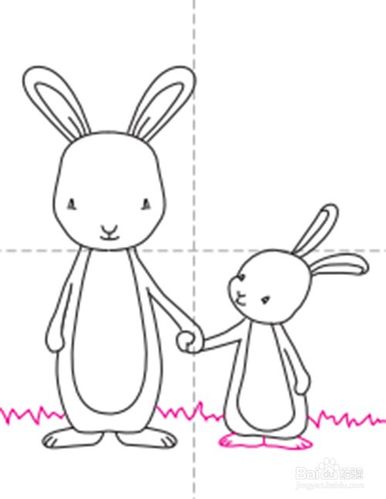 如何画一个兔妈妈和兔宝宝