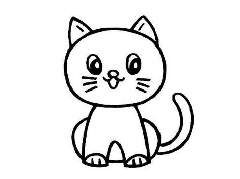 小猫简笔画图片大全 可爱 卡通版