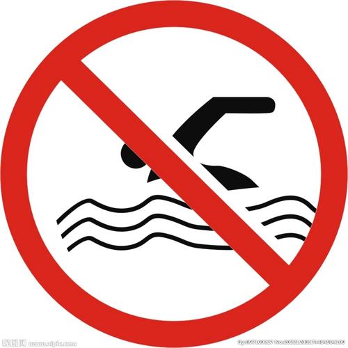 禁止游泳标志简笔画图画