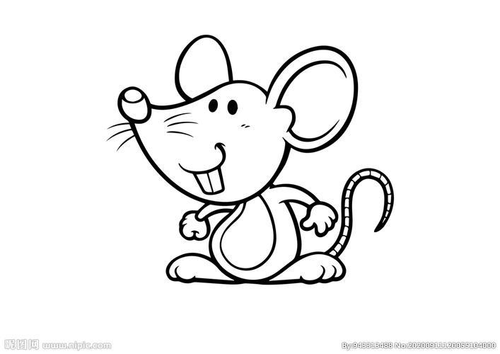 老鼠简笔画可爱卡通呆萌