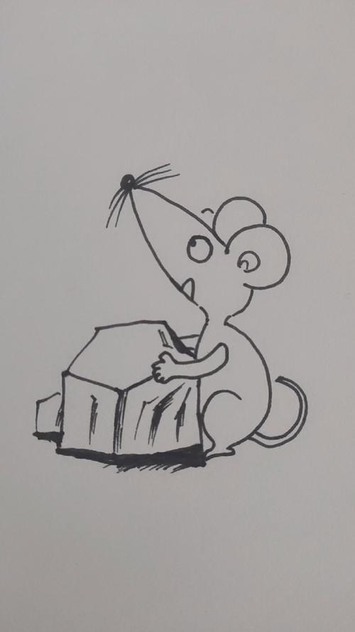 记录生活#搬石头的小老鼠简笔画来喽,每天画一画