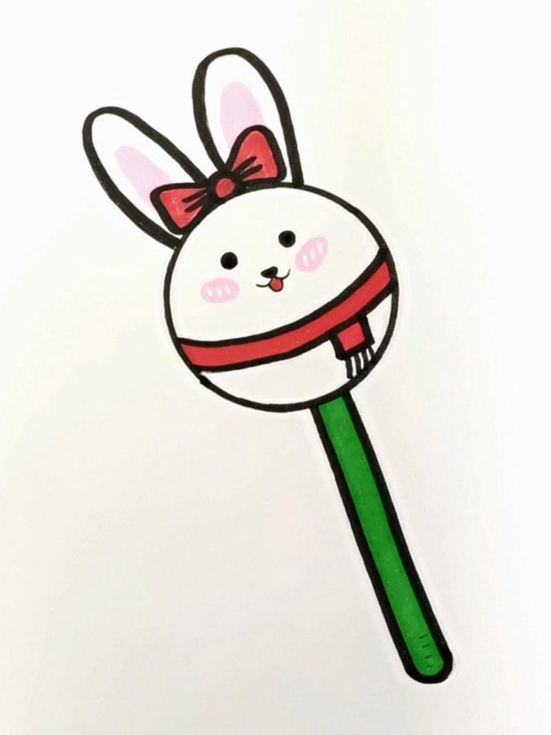 棒棒糖简笔画,祝大家兔年甜甜蜜蜜#兔年简 棒棒糖简笔画,祝大家兔年甜