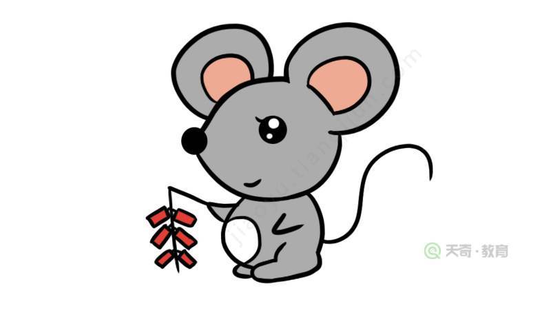 老鼠简笔画彩色作品最新 老鼠彩色简笔画图片