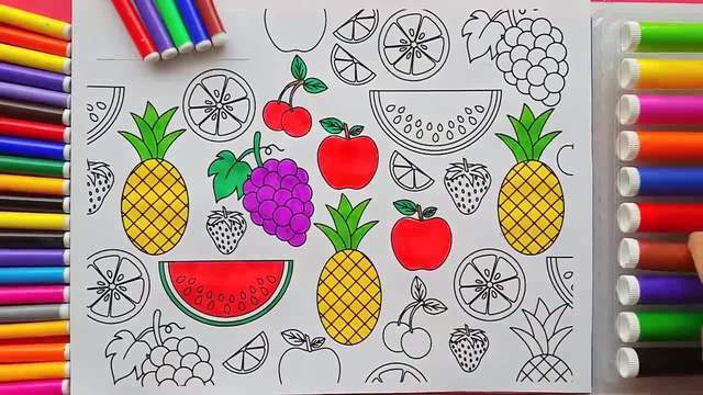 水果简笔画图片大全有颜色