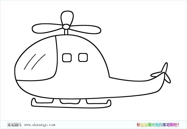 非常简单的武装直升机简笔画